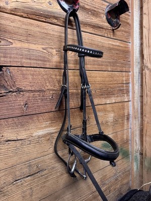 GUC Black Dressage Vespucci Kieffer English Leather Bridle Horse