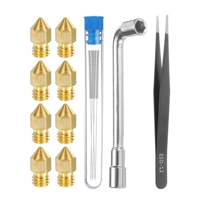 3D Nozzles Kit, 8pcs 3D Printer Brass Chiron/Vyper/Kobra Nozzles 0.3mm