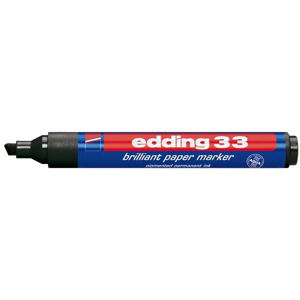 Marcatore Permanente 33 Edding - Punta Scalpello - 1-5 mm - 4-33001 (Nero)
