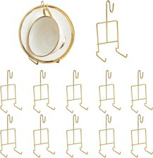 12 PCS Tea Cup and Saucer Display Stand Holder Rack Gold Tea Cup Holder Metal