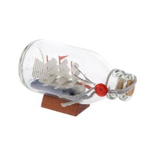 Glass Pirate Ship Sailing Boat Wishing Bottle Home Office