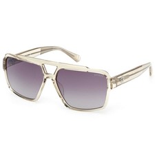 Guess Men's Sunglasses Shiny Beige Plastic Navigator Shape Frame GU00223 6157Z