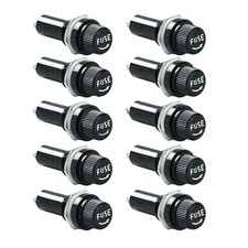 10PCS Panel Mount Fuse Holder for 5x20mm Glass Fuses Black 10A 250V Pack of 10