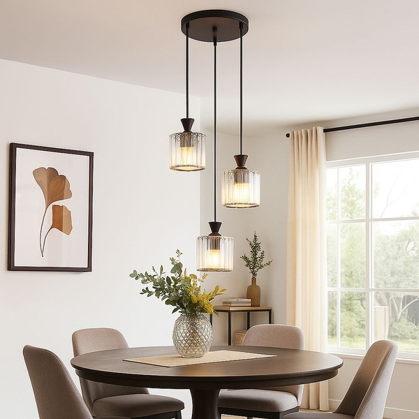 Pendelleuchte HäNgelampe Wohnzimmerlampe Kristalle KüChenleuchte E27 H 120 Cm-image