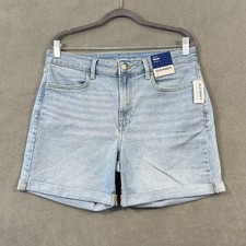OLD NAVY Women  s Size 12 High Rise Light Wash Cuffed 5 inch Jean Shorts NEW