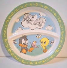 Vintage Looney Tunes Melamine Divided Plate Zak Designs Bugs Bunny Tweety Bird
