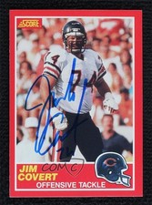 BAS 1989 Score Jimbo Covert #214 Beckett Auth Sticker Auto HOF 2k2
