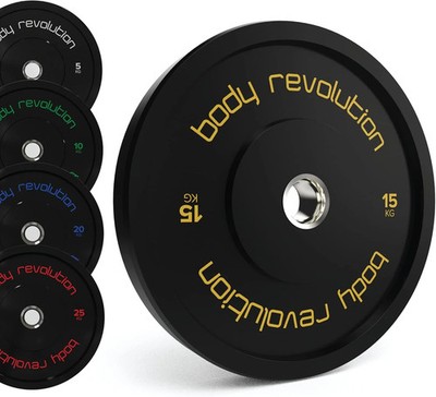 Body Revolution Olympic Bumper Plates schwarz 15 kg Paar