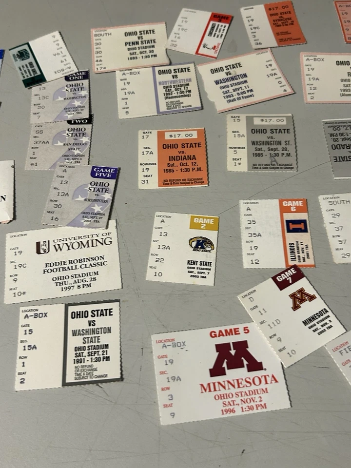 Lot of 40 Ohio State NCAA Big Ten Original Football Ticket Stubs 80’s 90’s 00’s - Image 3 of 4