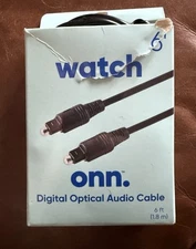Watch Onn • Digital Optical Audio Cable • 6 Ft