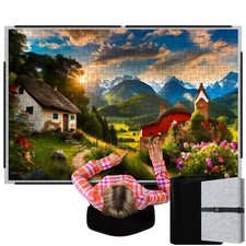 Jigsaw Puzzle Mat Foldable Non Slip Surface 3000 Pieces 55" x 37" Light Gray