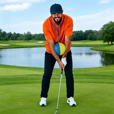 Golf-Swing-Trainingshilfe zweit&uuml;niger Golf-&Uuml;bungsball mit Verbindungsseil L