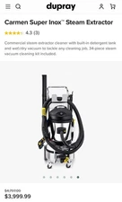 Dupray CARMEN SUPER INOX Commercial-grade steam vacuum  and accessory kit Bag