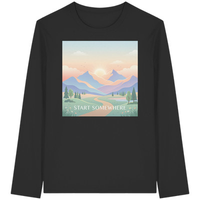 Shirt Berge Sonnenaufgang Start Somewhere Inspirierend Vector Unisex - Organic L