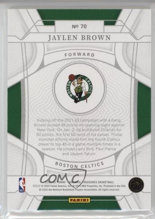 2021-22 Panini National Treasures /99 Jaylen Brown #70 - Image 2 of 2