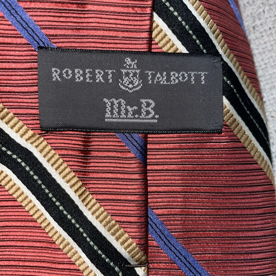 Corbata de vestir Robert Talbott para hombre talla 60” 3,75” rosa Repp seda negocios formal Foto 2 de 4