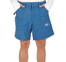 AFTCO Original Fishing Shorts No Liner 8" Inseam Blue Pockets Men's Size 32