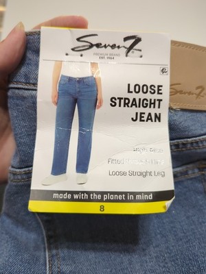 Seven7 Premium Brand Women's Loose Straight Jean High Rise Loose Fit Sz 8 NWT