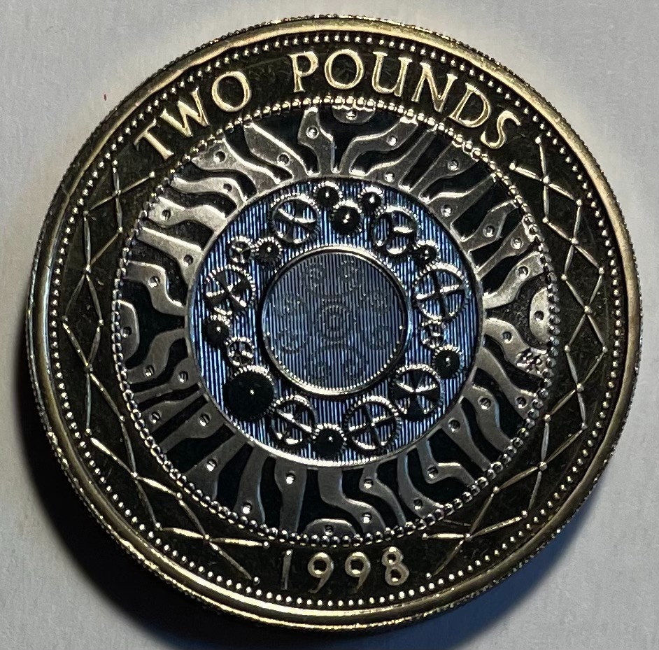 Great Britain 2 Pounds 1998 - British Industry from Iron Age to Today - Proof