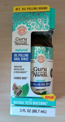 GuruNanda Coconut Oil Pulling Rinse Mint July 29th 2026 Expiration 3 FL OZ