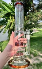 13" Heavy Glass Bong Percolate Bongs Smoking Hookah 1.8lb Water Pipe 19mm Bowl