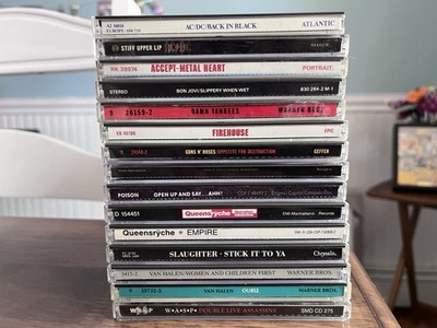 80s Metal Hard Rock CD Lot Bon Jovi Van Halen Guns n Roses Accept AC/DC Wasp
