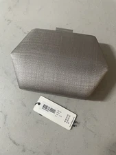 OLGA BERG Silver Clutch with Silver Hardware 