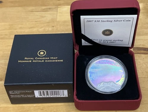 2007 Canada  Silver $30  Dollar Proof Coin - Niagara Falls 1 oz OGP & COA
