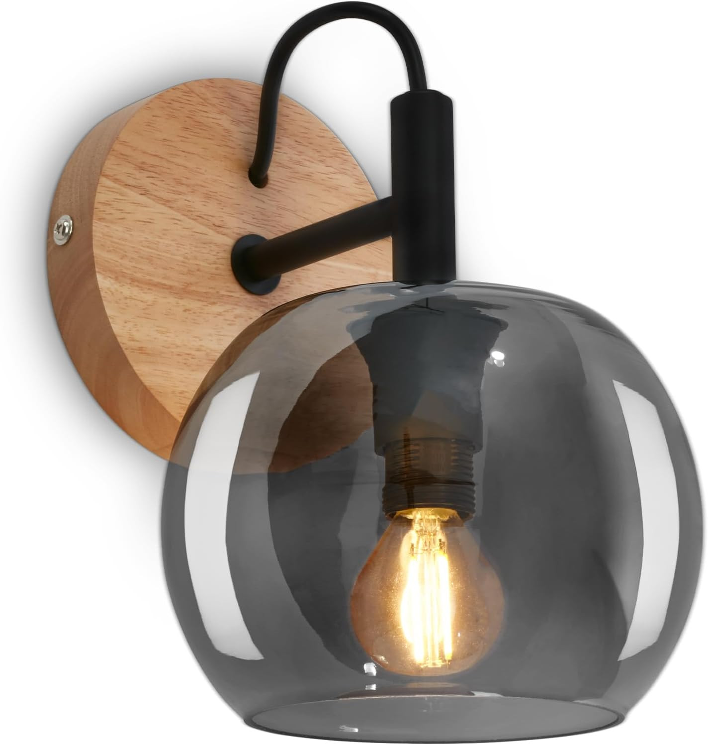 Applique Lettura Relax Vetro Fumé E14 - Luce Morbida Anti-Abbaglio