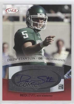 2007 SAGE Auto Football Red Drew Stanton #A53 Rookie Auto RC 0p5