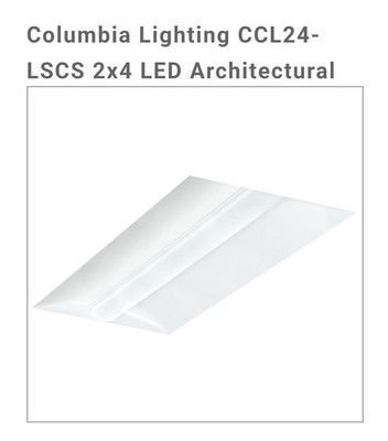 Columbia Lighting CCL24-LSCS 2x4 LED Architectural Center-Lens Troffer,...