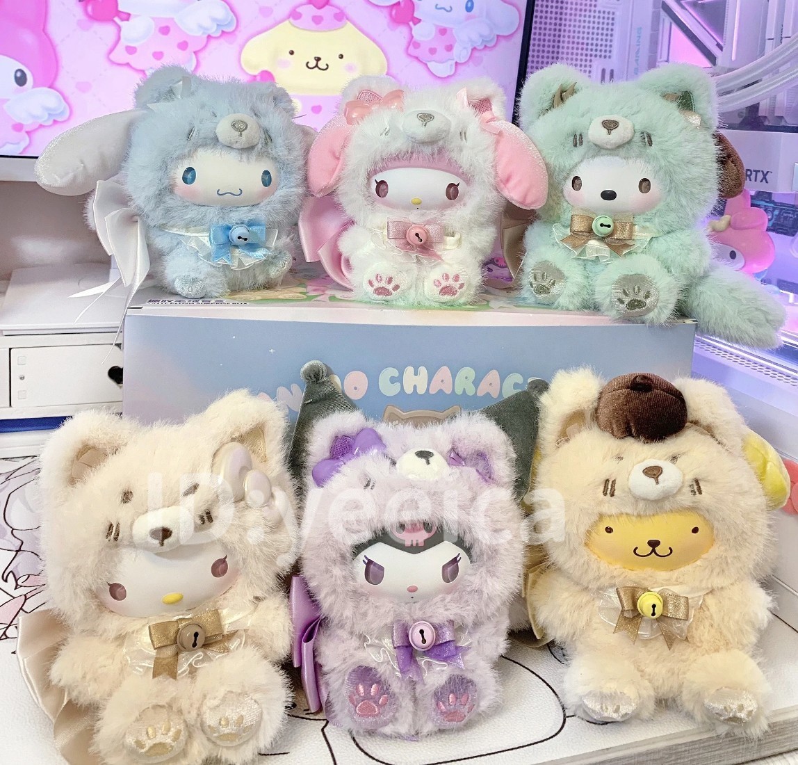 Set Of 6MINISO Sanrio Characters Fox Island Series Plush Blind Box Confirmed Toy
