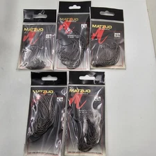 Matzuo X Wide Gap Worm Hook 25 Count Black Chrome You Pick Size Made In Japan