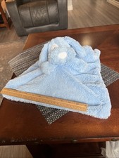 Koala Baby Blue Puppy Dog Security Blanket Rattle White Eye Patch Lovey 15X15"EU