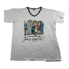 VTG Emerson Street "Girls Night In" S/S V-Neck Oversized Sleep T-Shirt OSFA
