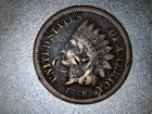 1860 COPPER NICKEL US INDIAN HEAD CENT IN FINE CONDITION, actual coin