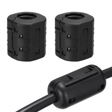 20mm Clip-on Ferrite Ring Core for Cable, Black 2pcs
