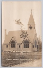 South Penobscot Maine Baptist Church View Steeple Exterior Real Photo Postcard
