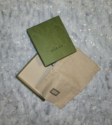Authentic Gucci Empty Gift Box w/ Dust Bag Green Luxury Packaging Large
