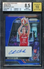 BGS 8.5 2024 Panini WNBA Prizm Caitlin Clark RC Signatures Auto Blue Prizm /75