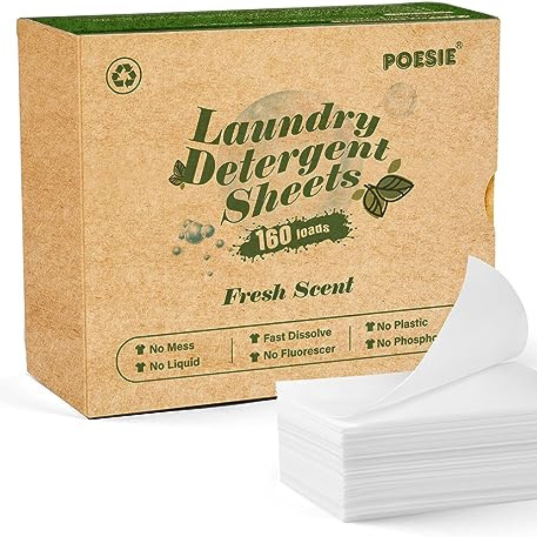 Laundry Detergent Sheets EcoFriendly 160 Sheets Clear PlasticFree