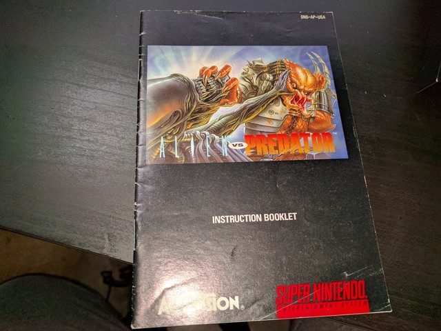 Alien vs. Predator Super Nintendo Entertainment System snes manual only no game