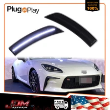 For 2022-up Toyota GR86 Subaru BRZ Smoked White LED Fender Side Marker Lights 2X