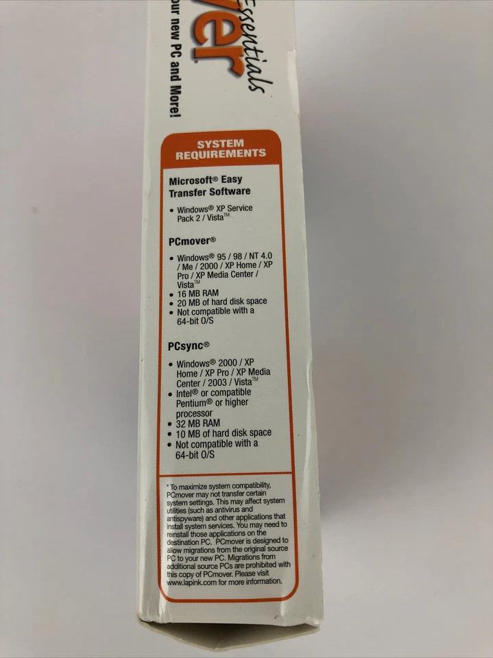 Laplink PC Mover Essentials ( CD , Transfer Cable , Quick Start Guide ) PCmover - Image 4 of 4