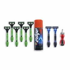 Gift Set Schick Xtreme3 Include 8 Disposable Razor, Edge Shave Gel, Screwdriver 