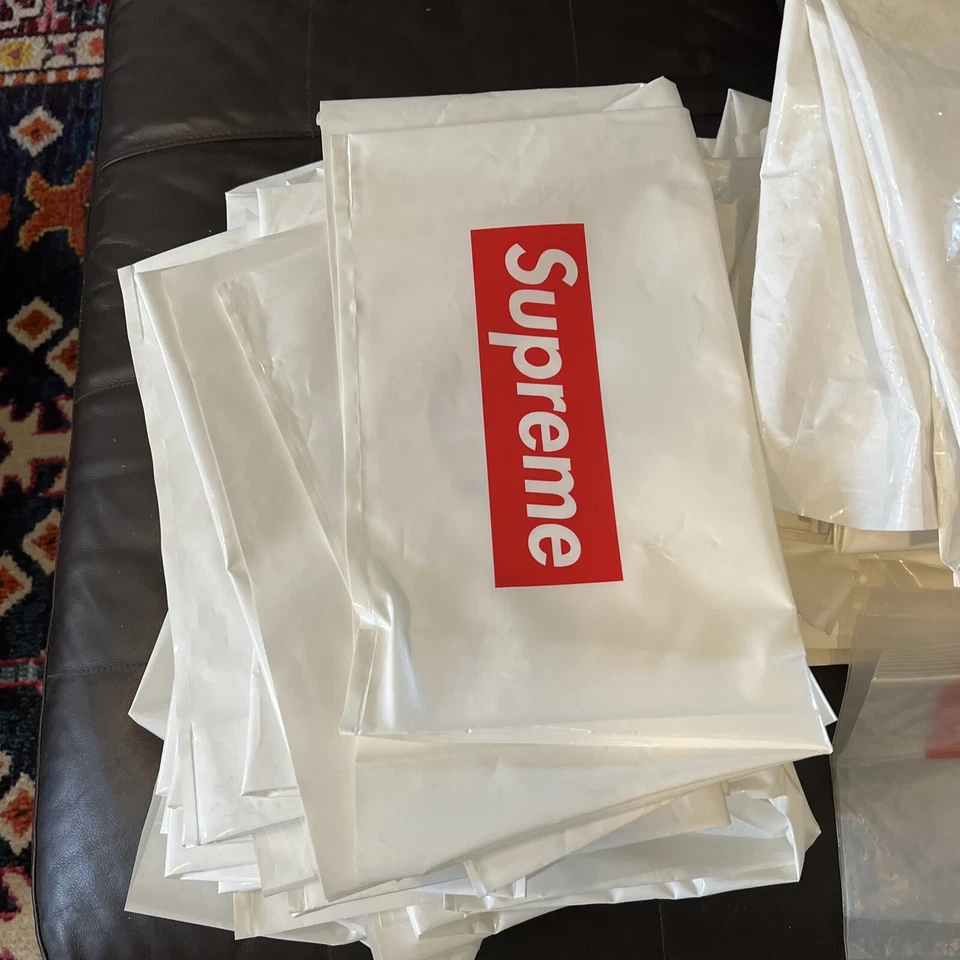 Supreme белый пластиковый сумка для покупок красный коробка логотип лот из 60 bogo tnf cdg 4 размеров - Изображение 2 из 3
