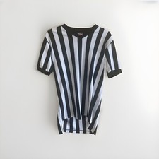 Rawlings Men's Referee Athletic Shirt Whistle Loop Striped V-neck Shirt Size S