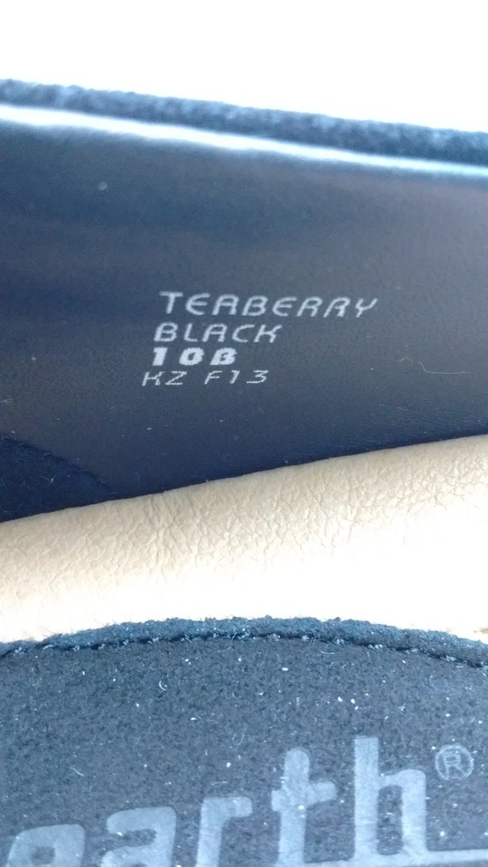 Earth Teaberry Mujer Cuero Negro Sin Cordones Cuña Bomba Trabajo Vestido Informal Zapato 10B Foto 2 de 4