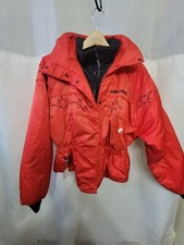 Vintage Polaris Coat Womens L Red Starburst Print Thinsulate MADE IN USA
