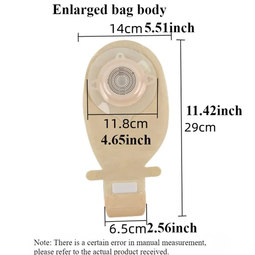5x Ostomy Pouch One-Piece System Colostomy Bags Convex with Belt Buckle 15-45mm - Picture 2 of 12